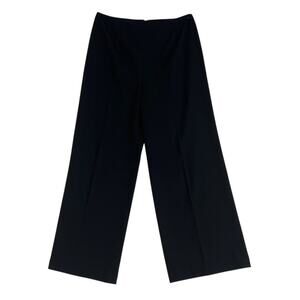Adrianna Papell Womens Wide Leg Trousers Black Back Zip Stretch Size 6P